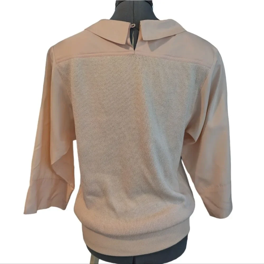 Women's vintage pink knit‎ embroidered sweater